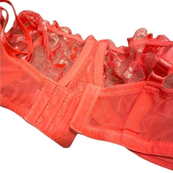 Adore Me Sexy Lace Floral Orange Bra Lingerie - Picture 4 of 5